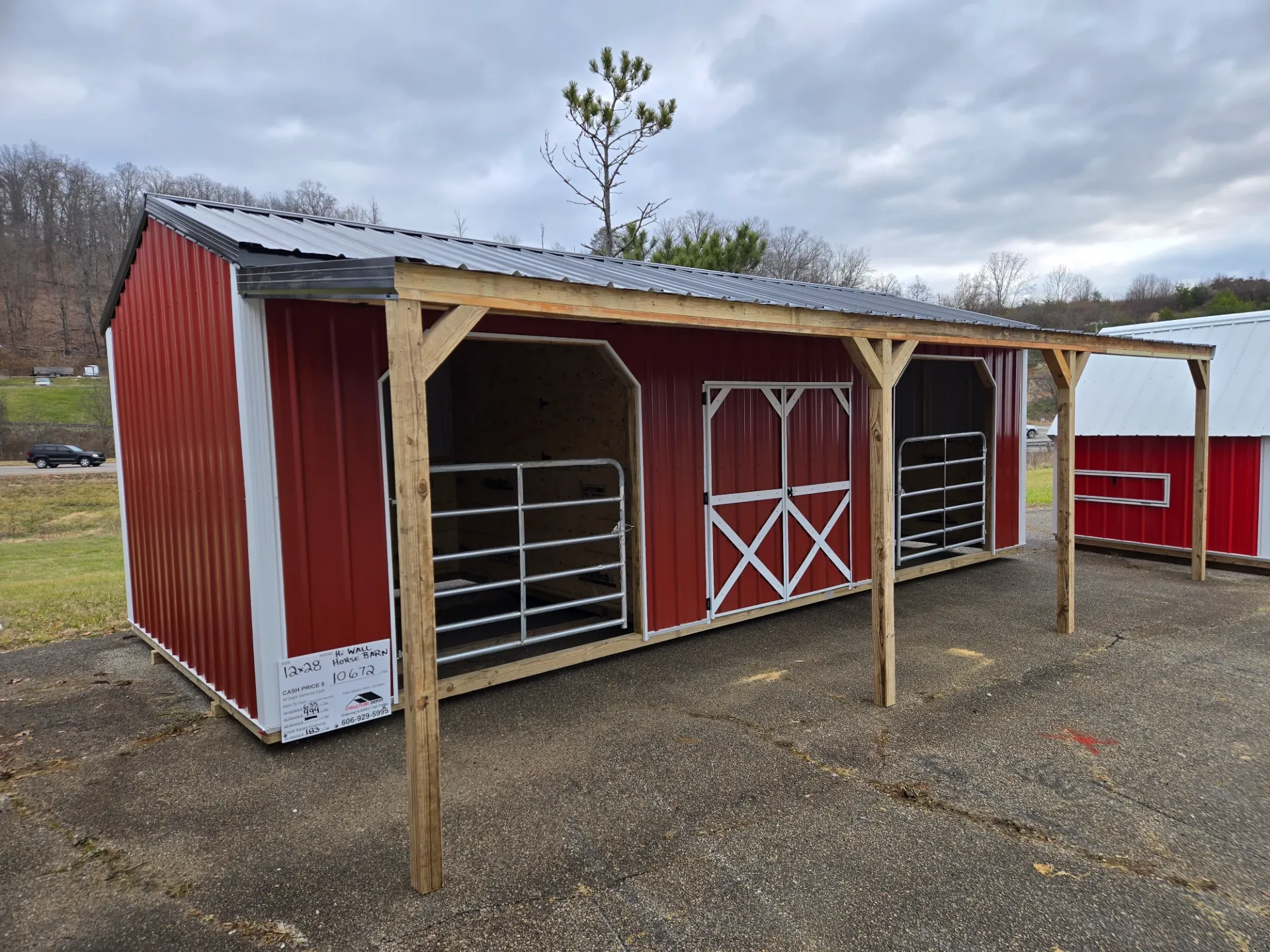 High Wall Horse Barn 12x28