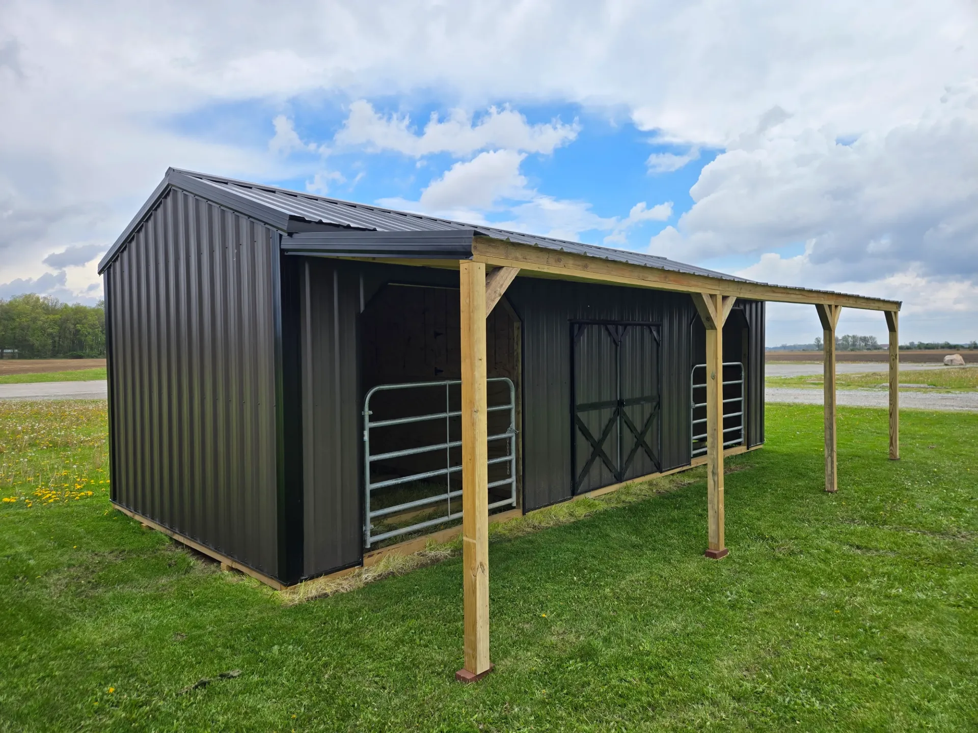 [EM1024241] High Wall Horse Barn  12x28